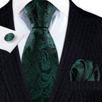 Floral Jacquard Silk Tie Set for Men - VacationGrabs