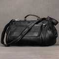 Luxury Leather Carry On Luggage Bag Real Cowskin Travel Duffle - VacationGrabs