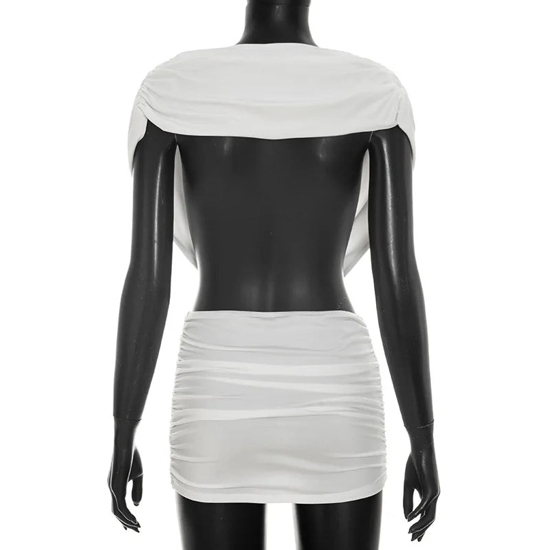 VacationGrabs Women Bodycon Mini Dress Deep V Neck Backless Ruched Sleeveless Satin Dresses Evening Party Club Night Out Holiday Wear