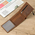 Crazy Horse Men’s Short Wallet for Gifts Retro Fashion Leather - VacationGrabs
