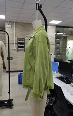VacationGrabs Women Micro Biker Jacket Casual Loose Fit Stylish Solid Color Zip Up Collared Long Sleeve Coat Fall Spring Streetwear