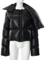 Women's Thick Padded Puffer Jacket with Scarf Collar