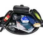 Big Size Leather Chest Bag Waist Pouch Real Cowhide Crossbody - VacationGrabs