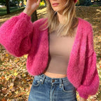 VacationGrabs Casual Knitted Cardigan Women Solid Color Sweater Long Sleeve Loose Outcoat Autumn Winter Tops Lady Streetwear