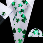 Floral Jacquard Silk Tie Set for Men - VacationGrabs