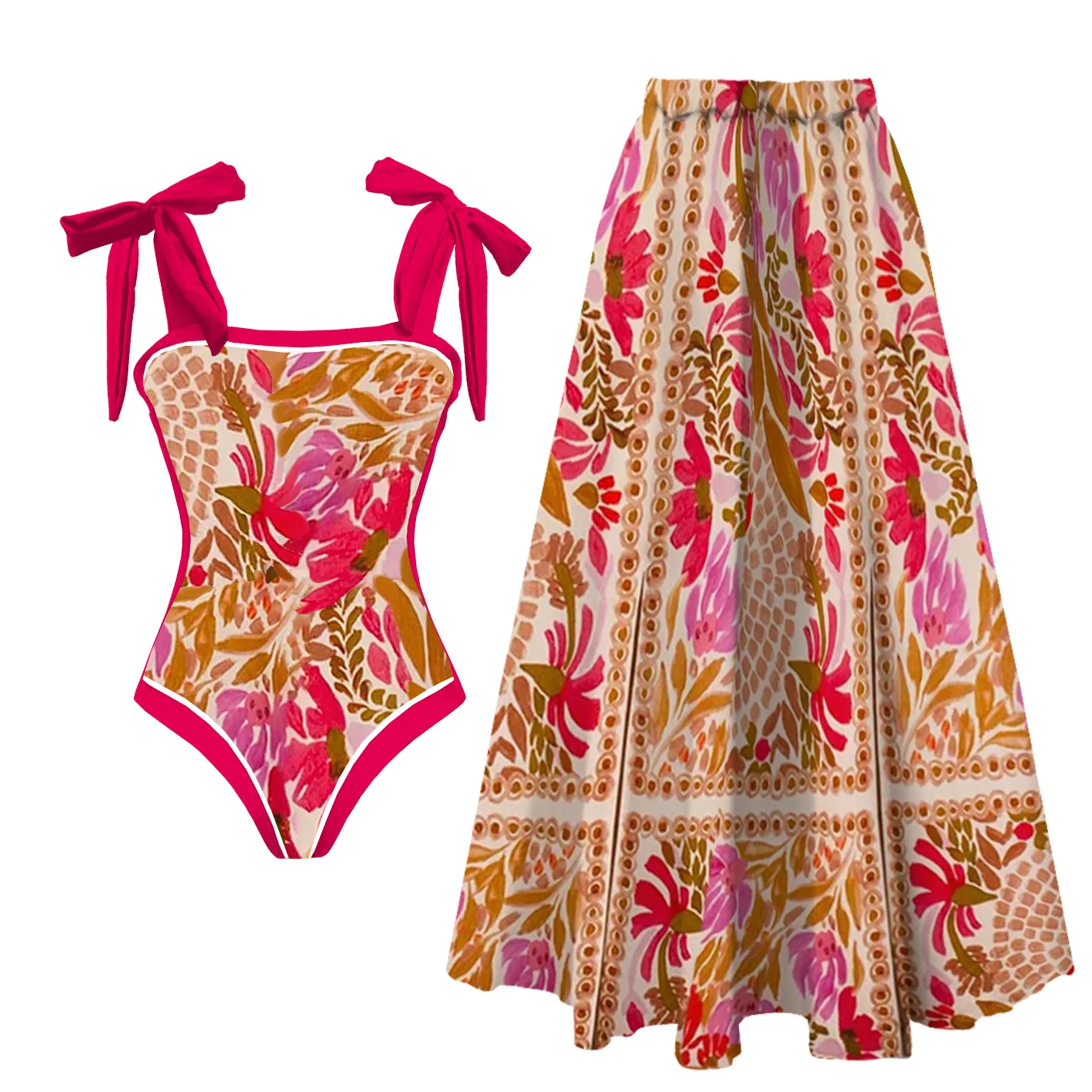 Colorful Women Swimwear Bathing Suits with Cover-Up