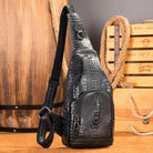 Luxury Men’s Leather Chest Bag Real Cowhide Crossbody Bag - VacationGrabs