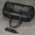 Large Capacity Men’s Genuine Leather Duffel for Travel and Fitness - VacationGrabs