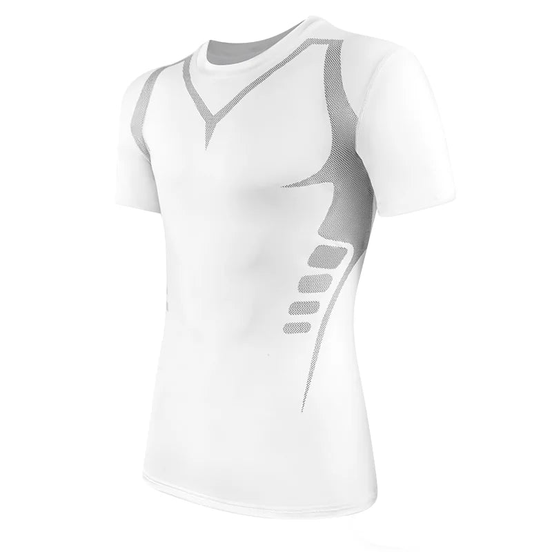 1/2PCS Men Short Sleeve Compression Shirts Quick Dry T-Shirt Gym Workout Running Rash Guard Tops Summer Athletic Undershirt