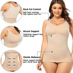 Plus Size Tummy Control Cami with Built-In Bra Shapewear