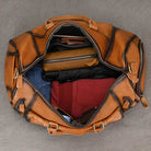 Vintage Men’s Leather Travel Bag Large Duffle with Shoe Compartment - VacationGrabs