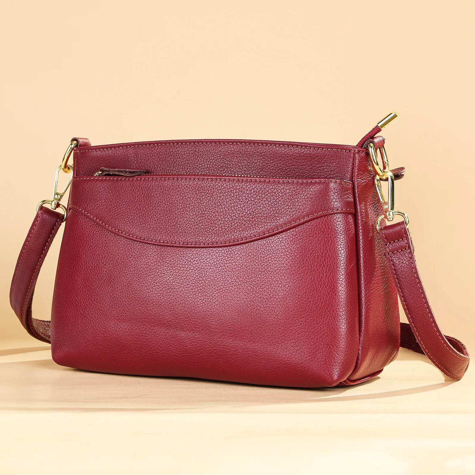 Brown Leather Women’s Shoulder Sling Bag Soft Cowskin Crossbody - VacationGrabs