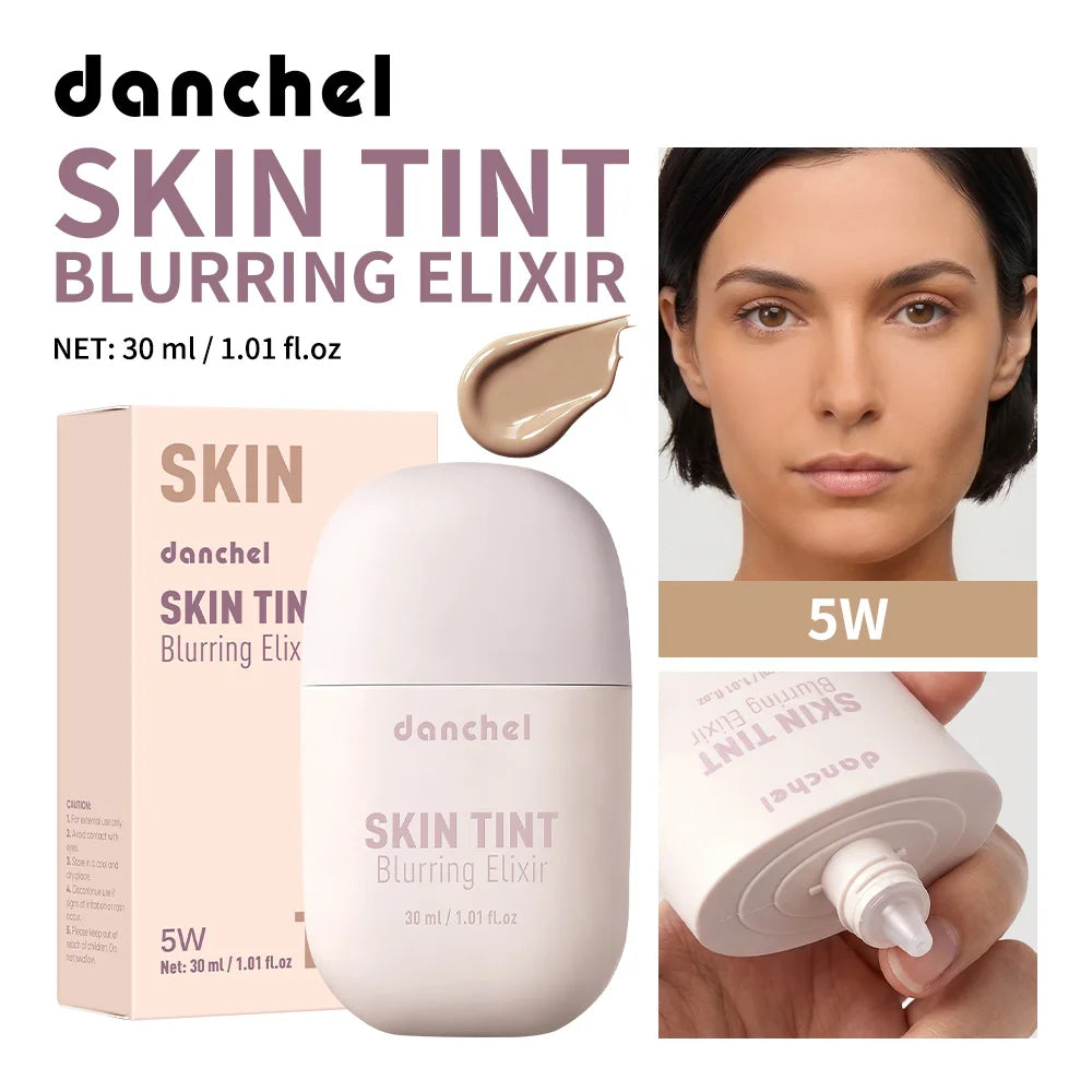 Skin Tint Blurring Elixir Foundation Lightweight & Breathable Blur Pores Fine Lines Hydrating Coverage Face Makeup for All Skin