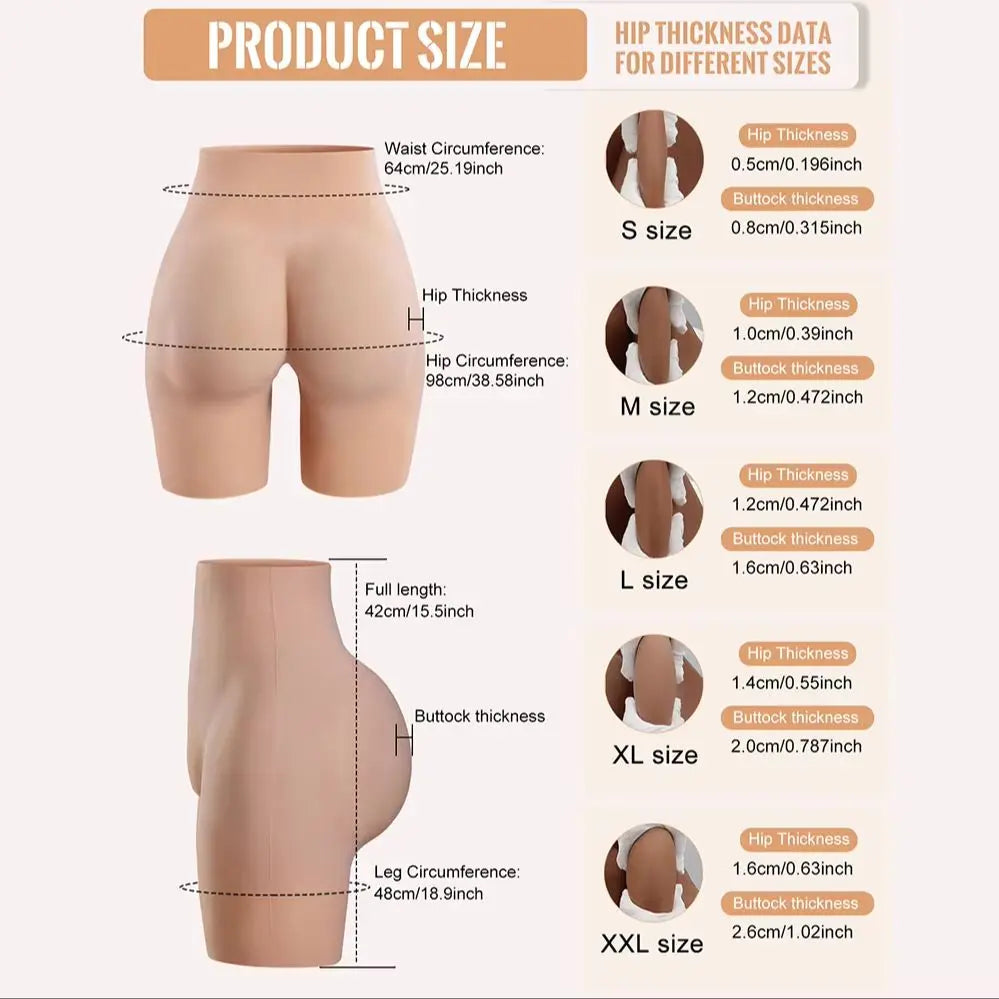 Silicone Padded Butt Lifter Panties, Tummy Control Shaper