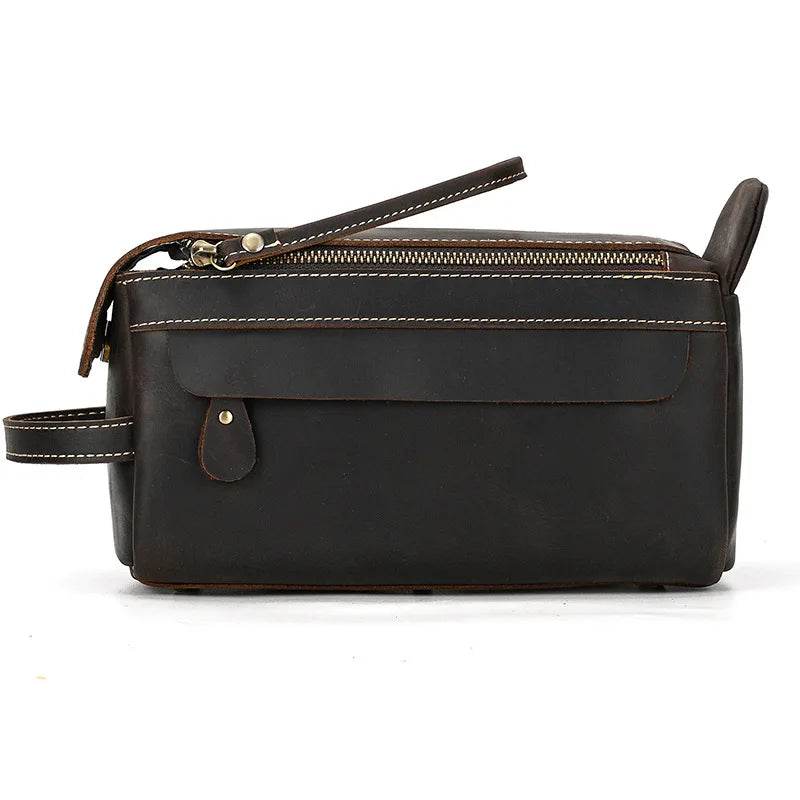 Luxury Designer Leather Cosmetic Toiletries Travel Bag for Men & Women - VacationGrabs