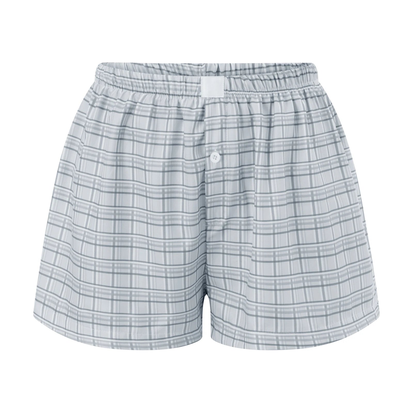 VacationGrabs Women Y2k Gingham Boxer Shorts Stripes Button Elastic Waist Boxers Cute Mini Bloomers Plaid Loose Fit Boy Shorts