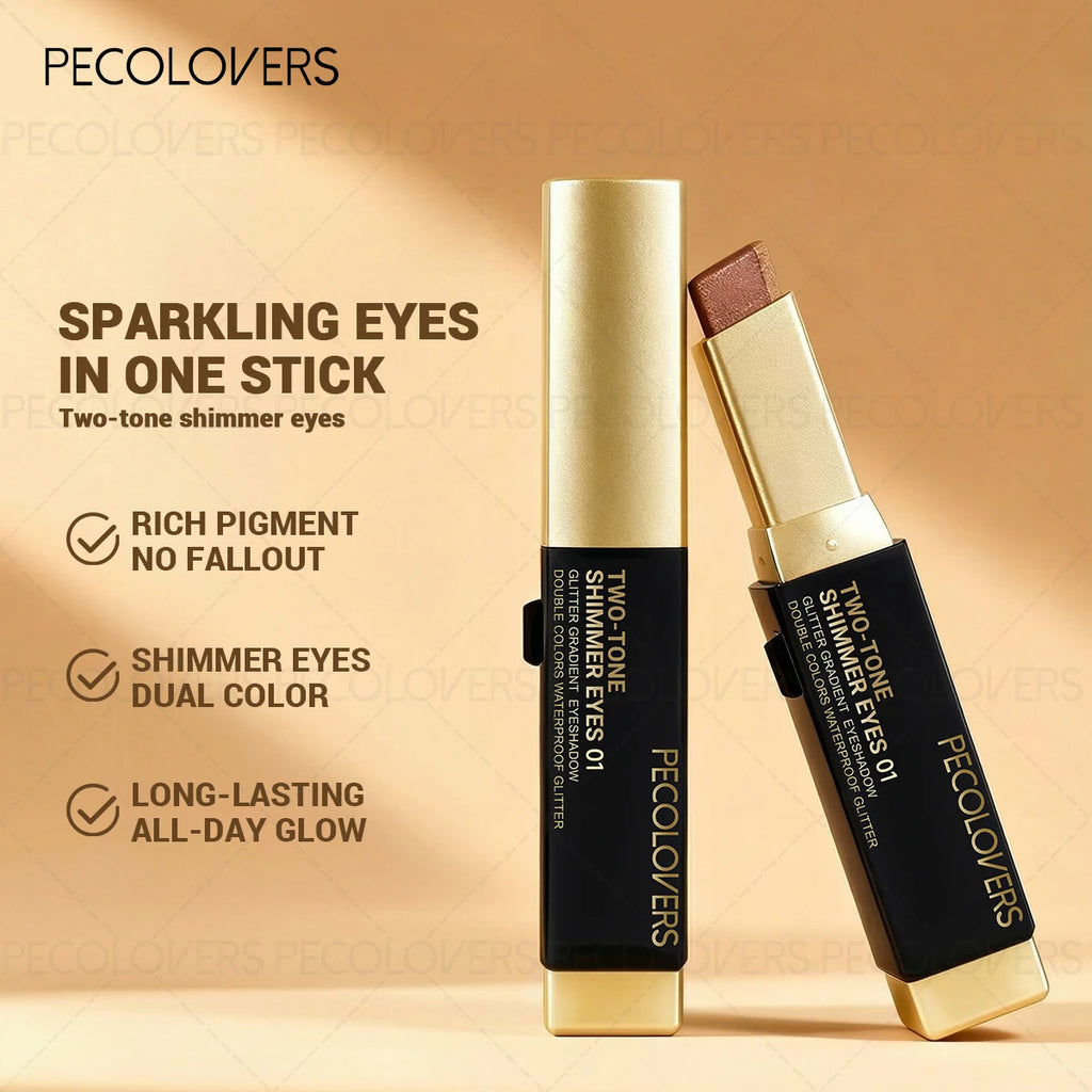 Two-Color Eye Shadow Stick Set, 6 Pcs, Waterproof Push-Up