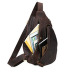 Genuine Leather Chest Bag Crazy Horse Vintage Crossbody Sling - VacationGrabs