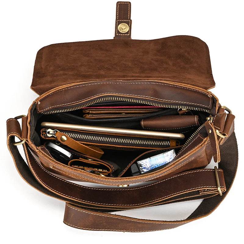 Retro Fashion Leather Shoulder Bag for Men Crossbody Sling Bag - VacationGrabs