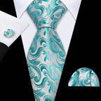 Floral Jacquard Silk Tie Set for Men - VacationGrabs
