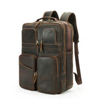 Men's Genuine Cowhide Leather Travel Backpack, 20-35L