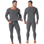 Mens Set of 2 Thermal Underwear Suit Ultra Soft Long Johns Fleece Lined Keep Warm Undershirts Cold weather Bottoming Shirt Suits
