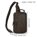Leather Single Shoulder Sling Bag Chest Bags For Men