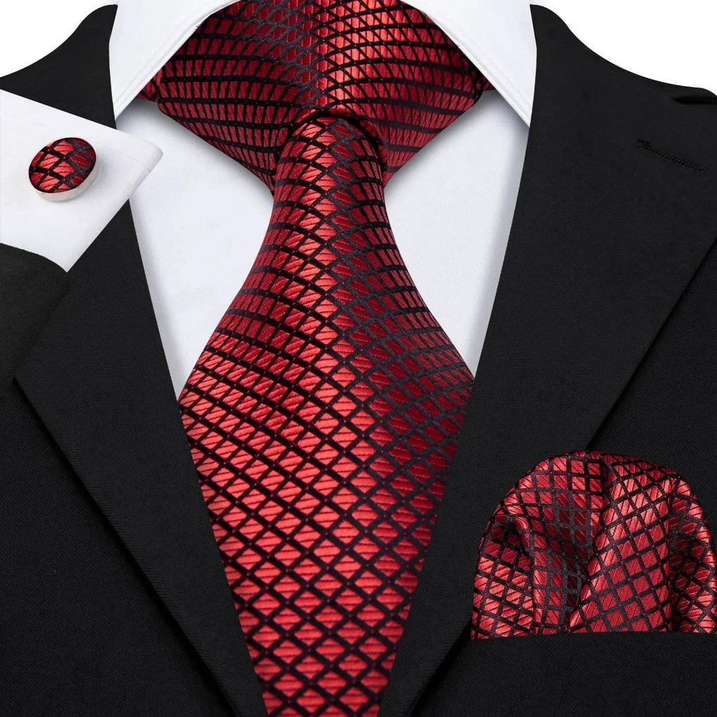 Red Silk Tie Set for Men: Burgundy, Maroon, & More - VacationGrabs