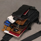 Men's Genuine Leather Sling Bag – Single Shoulder Chest Pack