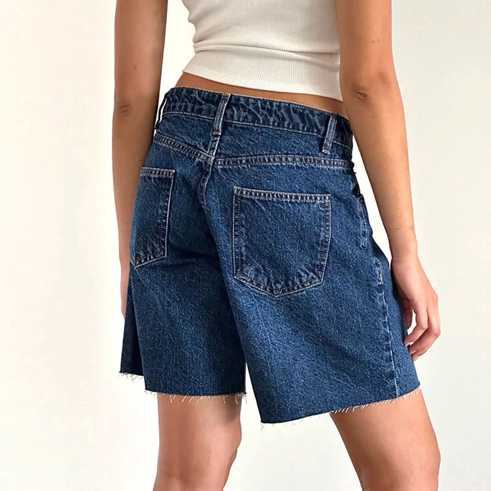 Women Y2k Carpenter Denim Shorts Casual Vintage Cow Girl Baggy High Rise Wide Leg Jean Jorts Prewashed Bermuda Short