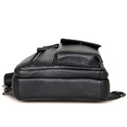 Leather Chest Sling Bag Waterproof Casual Real Leather Men Bag - VacationGrabs