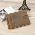 Men's Genuine Leather Clip Wallet Multi-Card Bifold Coin Wallet - VacationGrabs