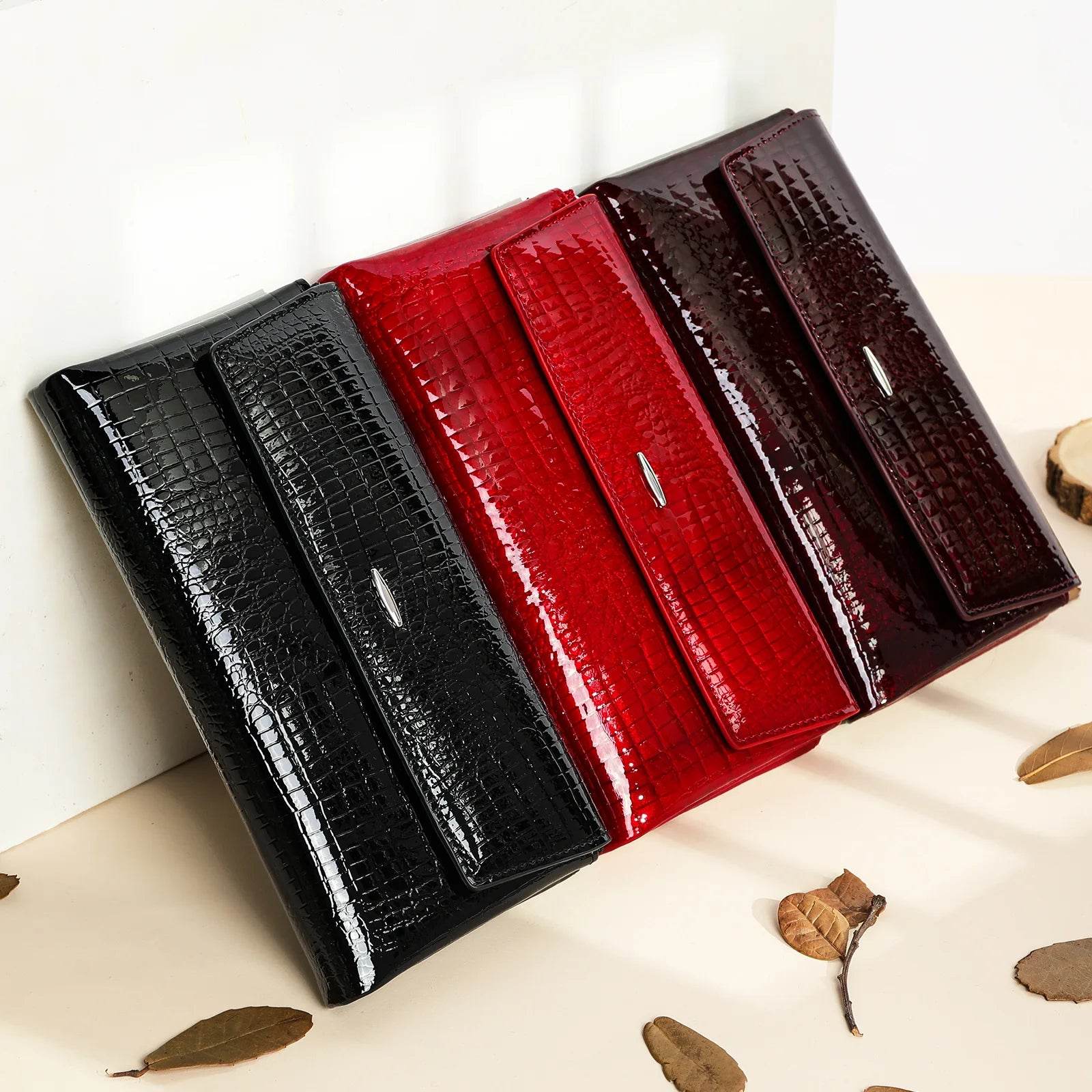 Luxury Women’s Leather Clutch Handbag Multi-Functional Large Wallet - VacationGrabs