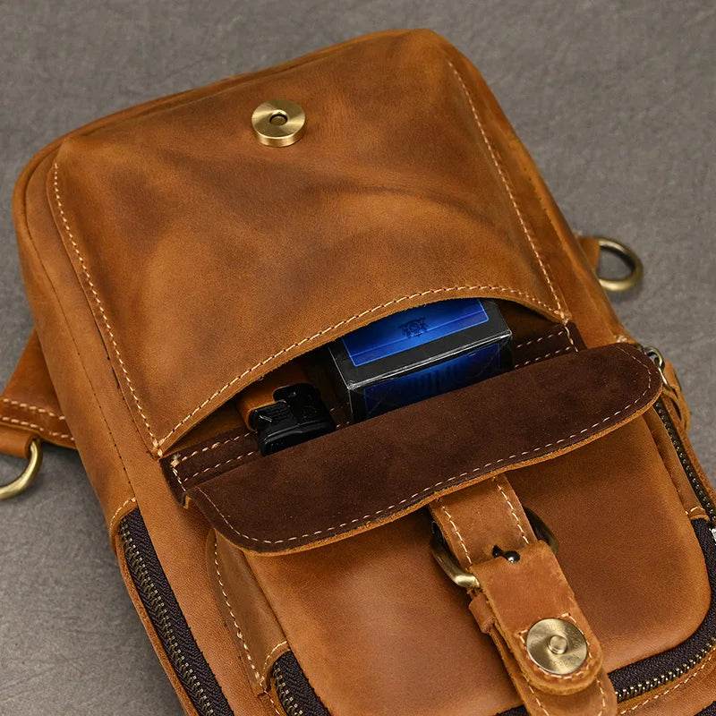 Genuine Leather Coin Pouch Short Cowhide Purse for Men - VacationGrabs