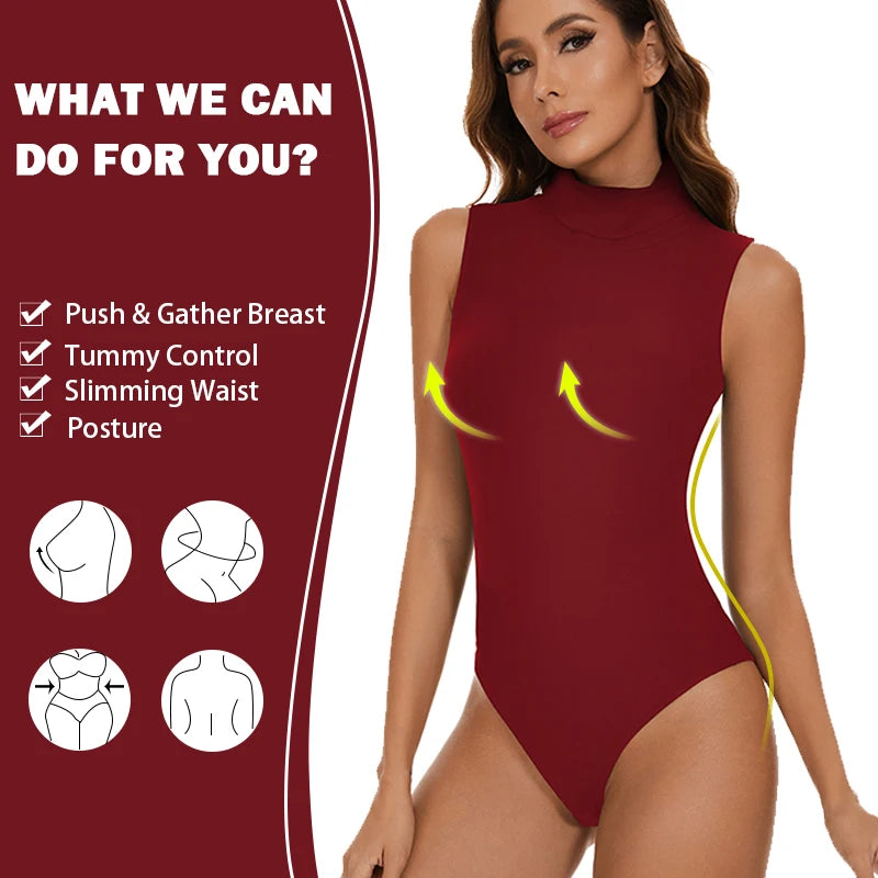 Women's High Collar Bodysuit Shaper - Tummy Control Corset