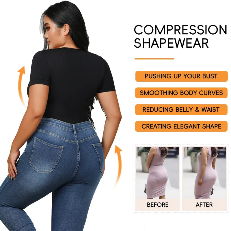 Plus Size Firm Control Thong Bodysuit Shapewear