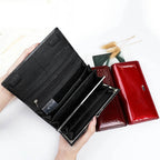 Genuine Leather Long Wallet for Women Clutch Purse Card Holder - VacationGrabs