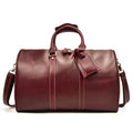 Crazy Horse Leather Men’s Travel Duffle Bag Retro Cowhide - VacationGrabs