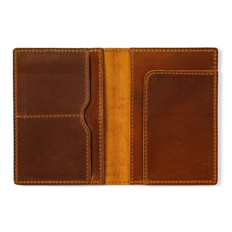 Genuine Leather Passport Holder - Vintage Travel Wallet, Handmade, RFID Blocking Cover