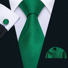 Green Silk Tie Set for Men: Multiple Shades Available - VacationGrabs