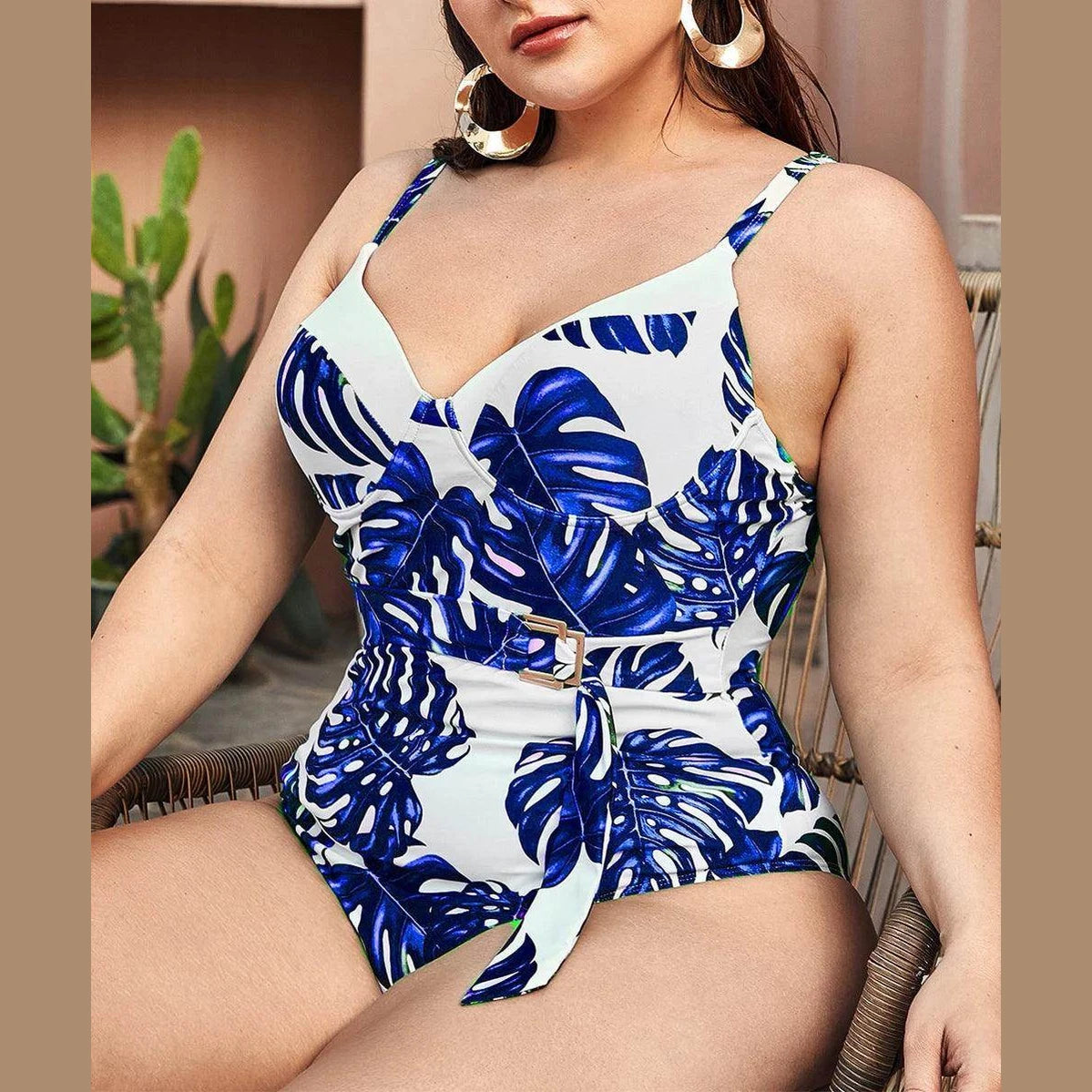 Plus Swimsuits One-Piece Swimwear Womens Summer Bathing - VacationGrabs