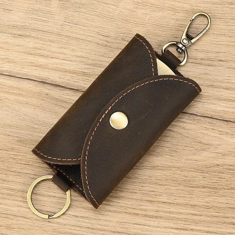 Crazy Horse Leather Keycase for Car & Coin Wallet Genuine Leather - VacationGrabs