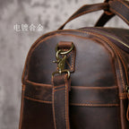 Men's Vintage Genuine Leather Travel Duffel Bag – Large Capacity Weekender