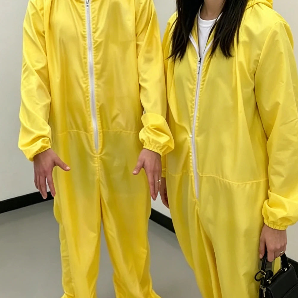 Halloween Lab Yellow Windproof Breaking Zip Hooded Jumpsuits