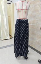 VacationGrabs Women Polka Dot Maxi Skirt Elegant Ladies Bodycon A Line Flare Long Skirts Cute Print Flowy Maxi Satin Skirt Dress