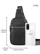Cowhide Leather Chest Bag Multi-functional Men’s Shoulder Bag - VacationGrabs