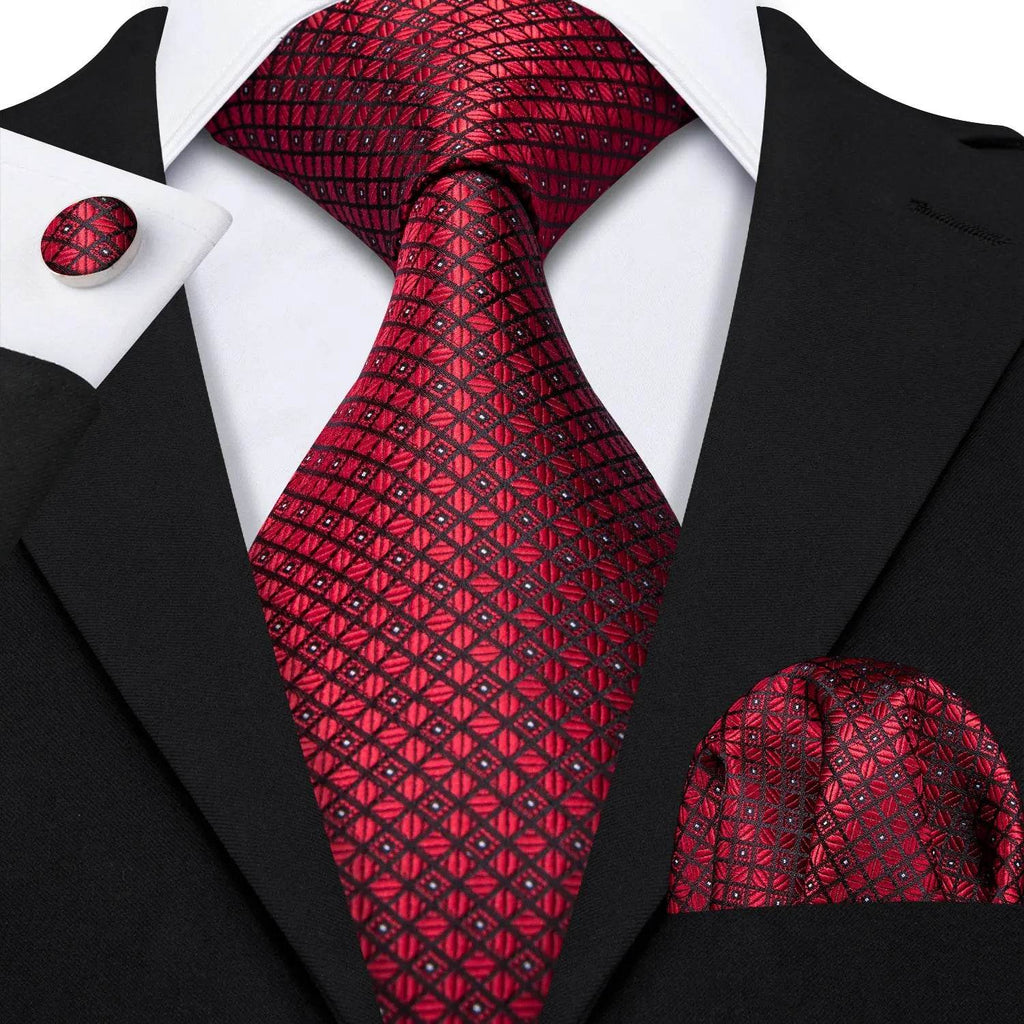 Red Silk Tie Set for Men: Burgundy, Maroon, & More - VacationGrabs