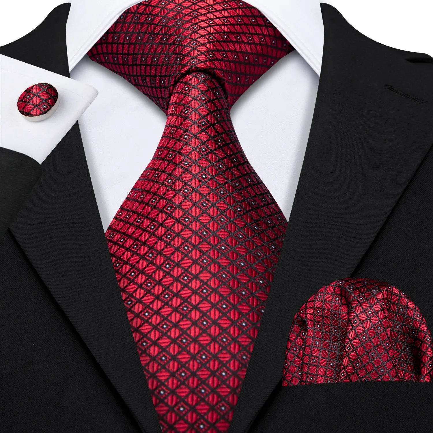 Red Silk Tie Set for Men: Burgundy, Maroon, & More - VacationGrabs