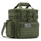 Olive green tactical insulated cooler bag for outdoor adventures
