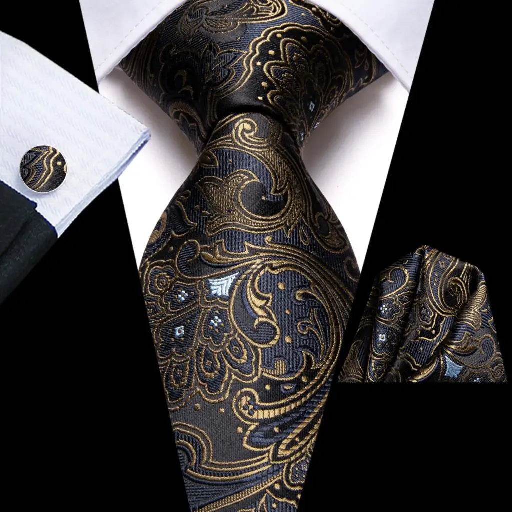 Purple Paisley Silk Tie Set for Men - VacationGrabs